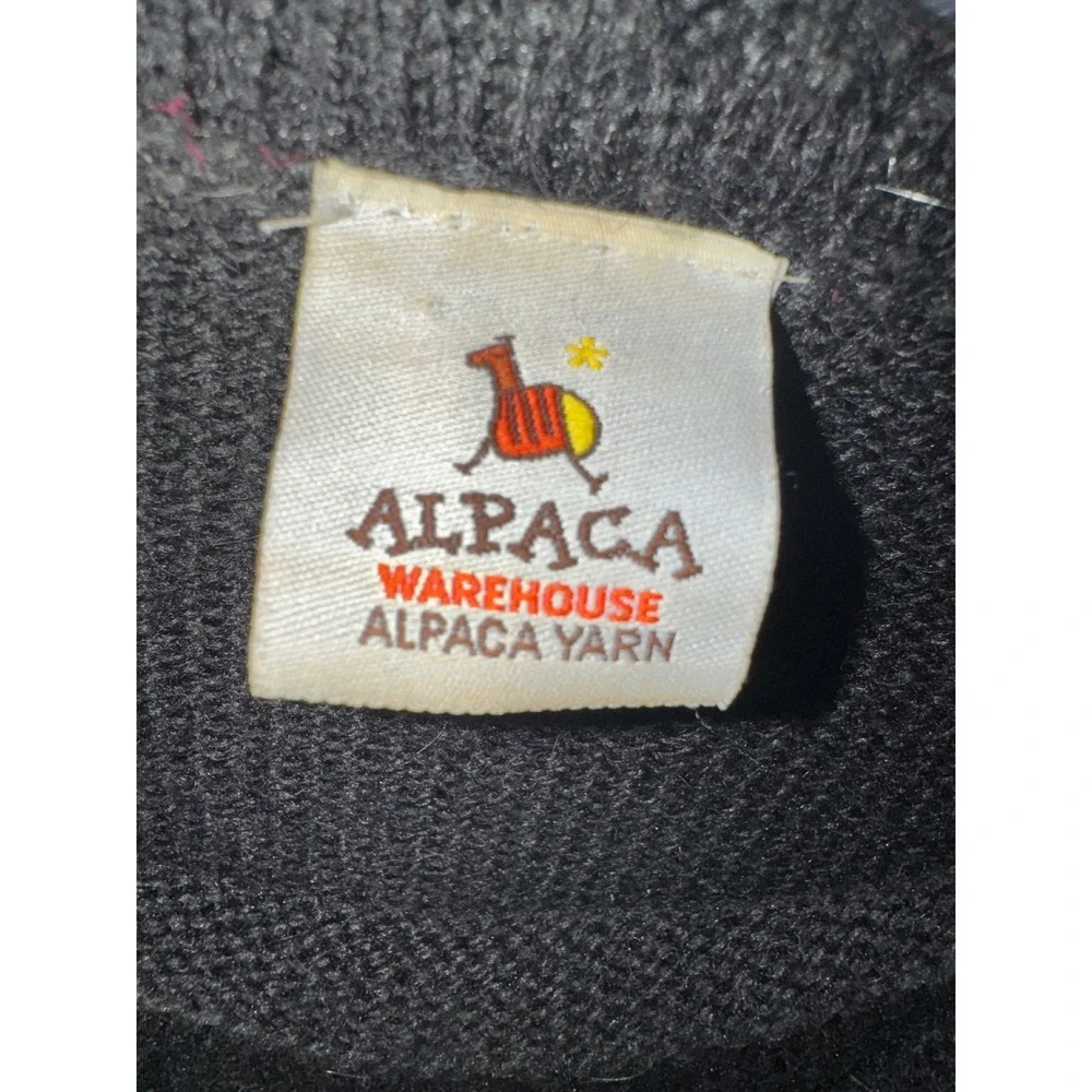 Alpaca Warehouse Black Turtleneck Sweater Alpaca Blend Knit Peru Mens M